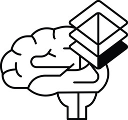 brain with a stack of books on top of it