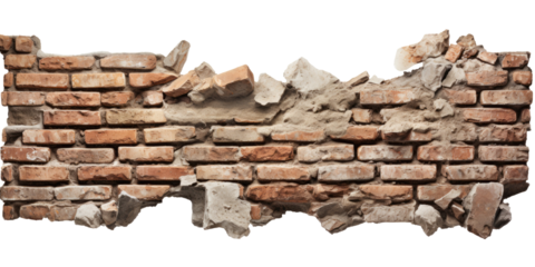 Brick Wall Fragment Showing Wear and Age