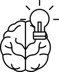 brain with a light bulb in the middle