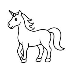 white horse vector illustration