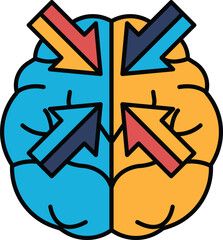 A brain with arrows pointing in different directions