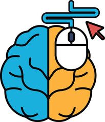 A brain with a mouse cursor on it