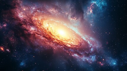 Fototapeta premium Breathtaking spiral galaxy illustration shining brightly in deep space