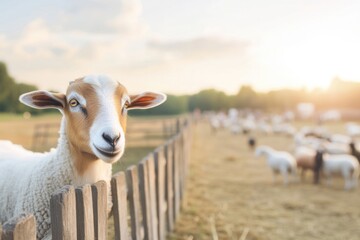 tranquil petting zoo scene showcasing hay-lined pathways and rustic wooden enclosures filled with various animals like