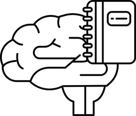 brain is holding a book in its hand