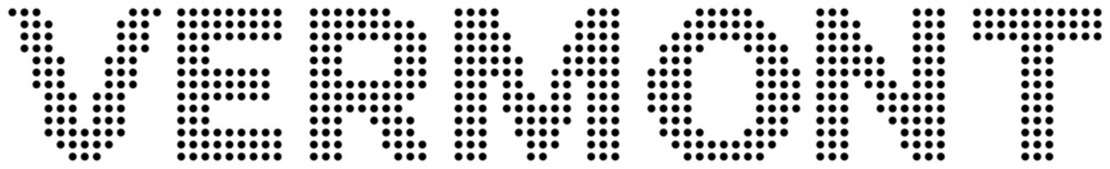 Vermont Black Dot Text with Transparent Background