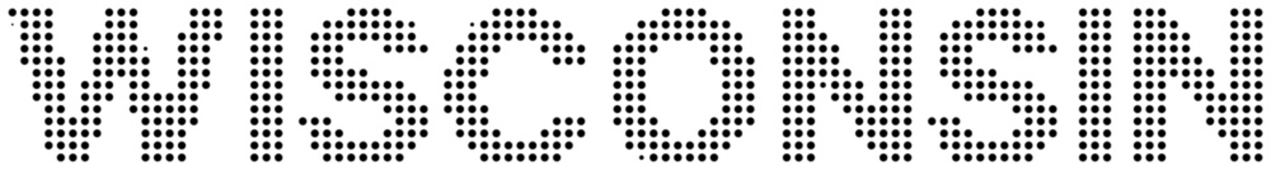 Wisconsin Black Dot Text with Transparent Background