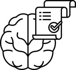brain with a check mark on a piece of paper