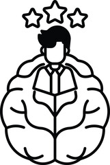 man with a brain that is split into two parts