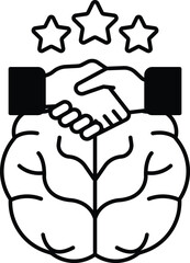 brain with three stars on it