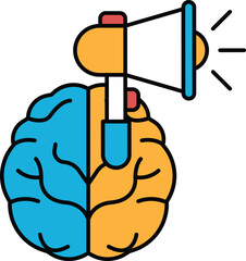 A brain with a microphone in the middle of it