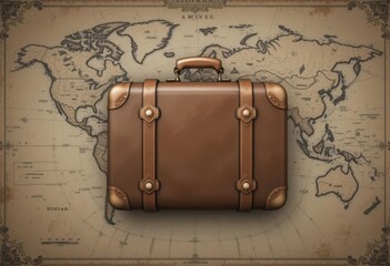  Explore the world with this nostalgic sepia toned suitcase icon, perfect for travel blogs.