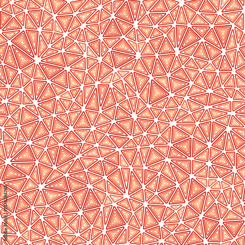 Poster abstract mosaic background. compact triangles size. multiple repeated inner triangles. one tone colo