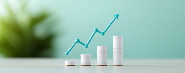 Business growth financial trends chart analysis office setting close-up view economic insights for seo impact