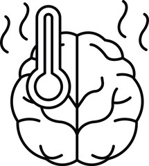 brain with a thermometer on it