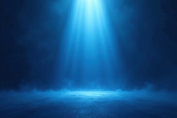 Fototapeta premium Abstract Blue Light Beam on Dark Surface Background Ideal for Presentation Design