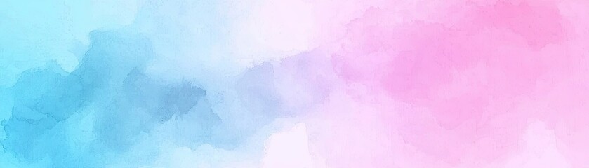 Fototapeta premium Pastel blue pink watercolor cloudscape, dreamy background, design element