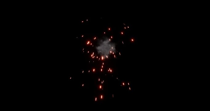 muzzle flash spark effect on black background