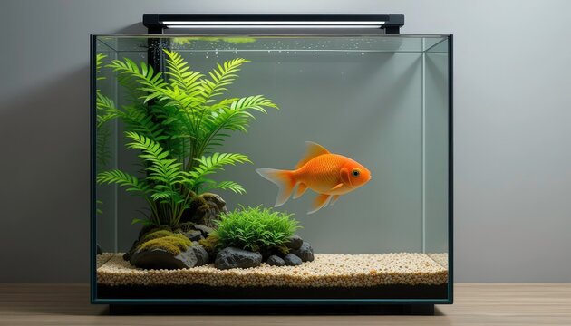  Clean Aquatic Design Oranda Goldfish in a Modern Minimalist Aquarium