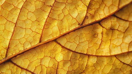 Yellow autumn leaf texture. Generative AI
