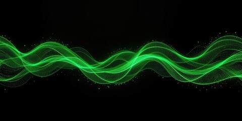  Flowing Wave Design with Cyberpunk Influences in Lime Green and Black