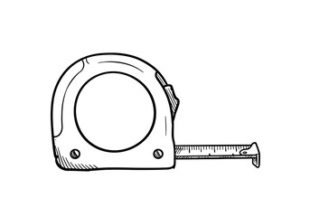 Tape Measure Sketch Vector Illustration for Construction
