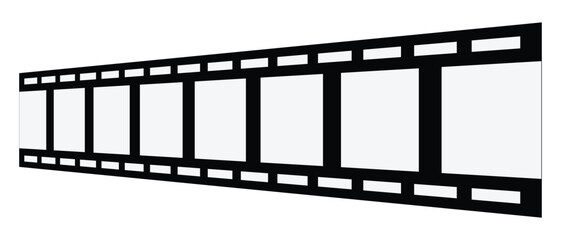 film strip isolated icon, camera and cinema strip border  icon on white background.