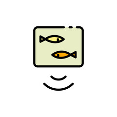 Water echo sounder color icon. Fishing equipment symbol. Echo sounder vector icon for web design isolated on white background.