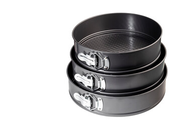 Metal baking pans for cakes and bread. Oven baking.