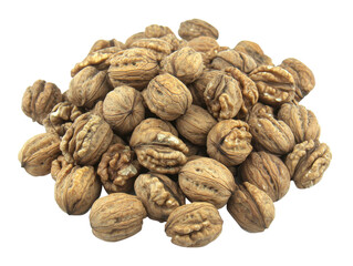 Isolated Group of Walnuts