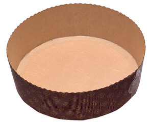 Panettone paper baking form isolated over white background