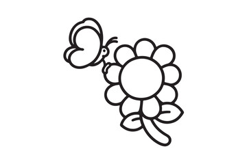 Flower silhouette icon on white background.