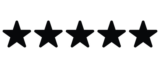 five stars icon set. abstract five star icon on white background.