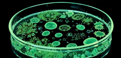  Clean Lines A Vector Graphic Image of Bacterial Culture in a Circular Vessel