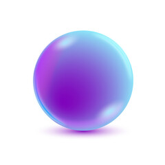 Glass purple ball with shadow