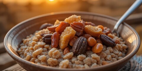 Fototapeta premium African Plains Oatmeal A Warm, Earthy Bowl