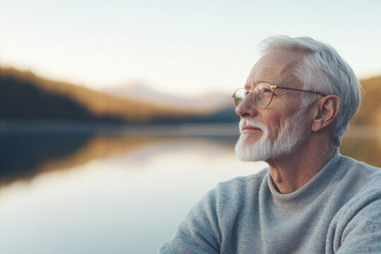 capture portrait of individual in reflective outdoor setting showing genuine expressions of gratitude with bokeh background