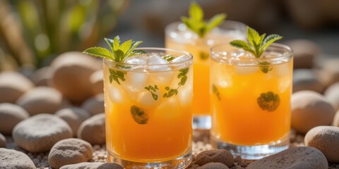  Iced Orange Cocktails with Mint A Desert Oasis Refreshment