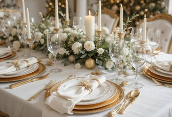  Sophisticated Holiday Dining Experience with Golden Accents