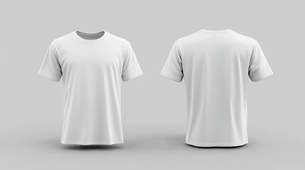 Naklejka premium T-shirt mockup front and back views plain tshirt design presentation for print 3D rendering 3D illustration / man