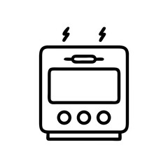 Naklejka premium Electric stove icon in outline style with minimalist design 