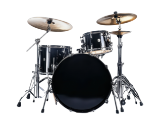 Isolated Black Drum Set