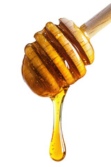 Isolated Honey Dipper with Dripping Honey Close Up