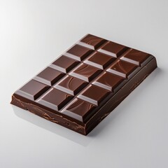 dark chocolate bar in white background