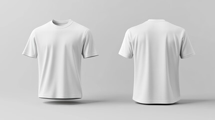 T-shirt mockup front and back views plain tshirt design presentation for print 3D rendering 3D illustration / man