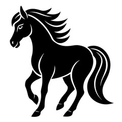 Obraz premium Elegant horse icon vector, perfect for logos, websites, and digital designs. Scalable and crisp.