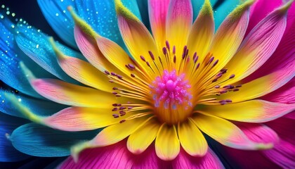 Vibrant Blooming Flower with Multicolored Pollen
