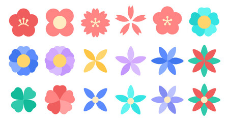 Flower icon set. Various flowers. 