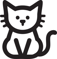 A charming collection of cat silhouettes and line art in black and white, featuring various feline poses and expressions—perfect for stickers, prints, and minimalist designs.