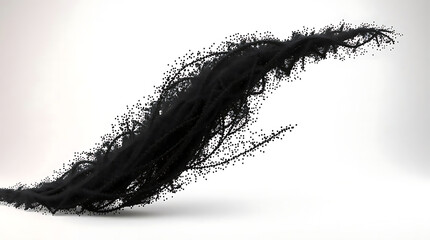 Fototapeta premium Abstract white futuristic background. Big data visualization. A digital dynamic wave of particles. wave 3D rendering. 3D Rendering Big data black wave on a white background